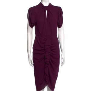 3.1 Phillip Lim Silk Burgundy ruched midi dress size 6.